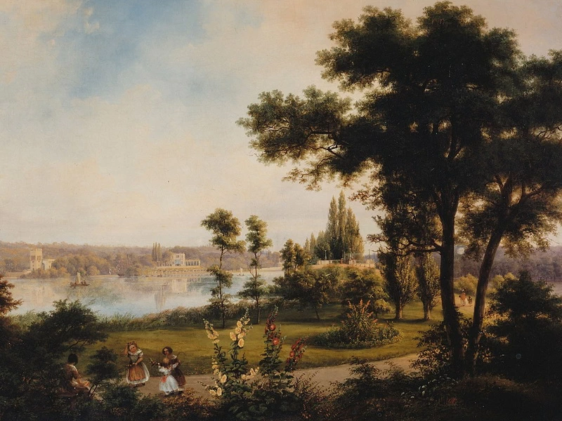 1810-Karl Wilhelm Pohlke - Glienicke dal Nuovo Giardino